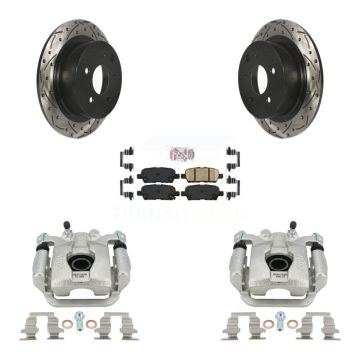 Rear Disc Brake Coated Caliper Drilled Slot Rotor Ceramic Pad Kit For Nissan Sentra Juke KCD-101620N