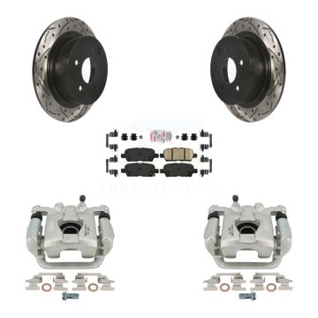 Rear Brake Coated Caliper Drilled Slot Rotor Ceramic Pad Kit For 2013-2018 Nissan Altima KCD-101667N