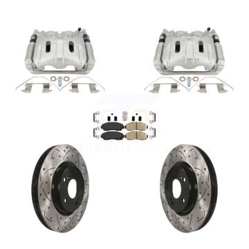 Front Brake Coated Caliper Drill Slot Rotors Ceramic Pad Kit For 2011-2014 Honda Odyssey KCD-101701N