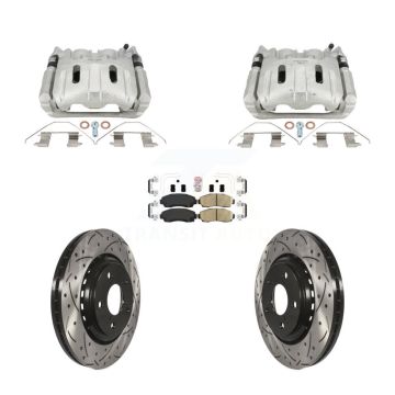 Front Brake Coated Caliper Drill Slot Rotors Ceramic Pad Kit For 2015-2017 Honda Odyssey KCD-101703N