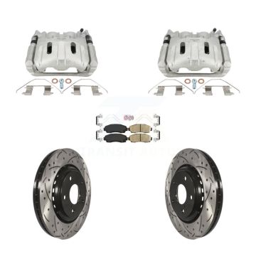 Front Brake Coated Caliper Drill Slot Rotors Ceramic Pad Kit For 2015-2017 Honda Odyssey KCD-101704N