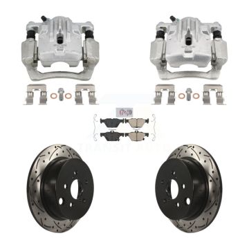 Rear Brake Caliper Drill Slot Rotor Ceramic Pad Kit For 2020 Subaru Crosstrek GAS engine KCD-101733N