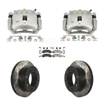 Rear Brake Caliper Drill Slot Rotor Semi-Metallic Pad Kit For Chevrolet Express 2500 GMC KCD-101746N