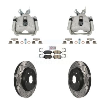 Rear Brake Coated Caliper Drill Slot Rotor Ceramic Pad Kit For Buick Regal LaCrosse 2.4L KCD-101763N