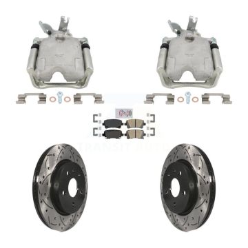 Rear Disc Brake Coated Caliper Drill Slotted Rotors Ceramic Pad Kit For Chevrolet Malibu KCD-101771N