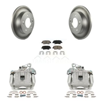 Rear Disc Brake Caliper Coat Rotors & Ceramic Pad Kit For 2017-2020 Hyundai Elantra 2.0L KCG-100002C