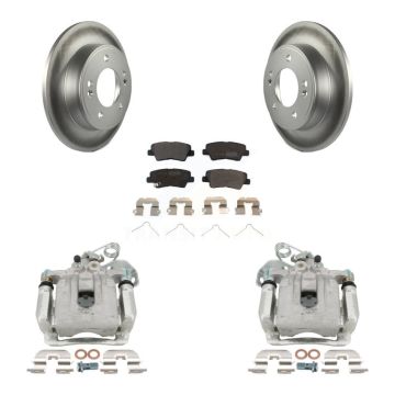 Rear Brake Caliper Coat Rotor & Semi-Metallic Pad Kit For 2017-2020 Hyundai Elantra 2.0L KCG-100002P
