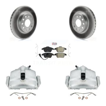 Front Brake Caliper Coat Rotor Semi-Metallic Pad Kit For Volkswagen Jetta Golf Beetle A3 KCG-100003N