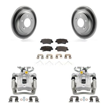Rear Disc Brake Caliper Coat Rotors & Semi-Metallic Pad Kit For 2018-2019 Kia Niro VIN C KCG-100003P