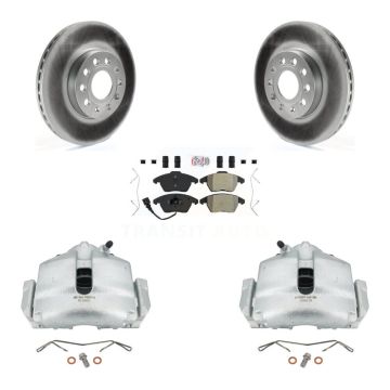 Front Brake Caliper Coat Rotor Semi-Metallic Pad Kit For Volkswagen Jetta Golf Beetle A3 KCG-100004N