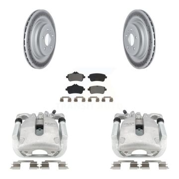 Rear Disc Brake Caliper Coated Rotors And Semi-Metallic Pads Kit For Mercedes-Benz ML350 KCG-100004S