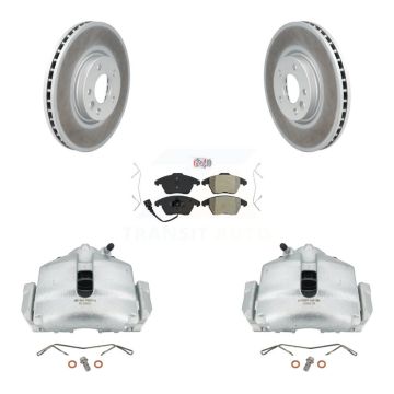 Front Disc Brake Caliper Coated Rotors And Semi-Metallic Pads Kit For Volkswagen CC KCG-100005N