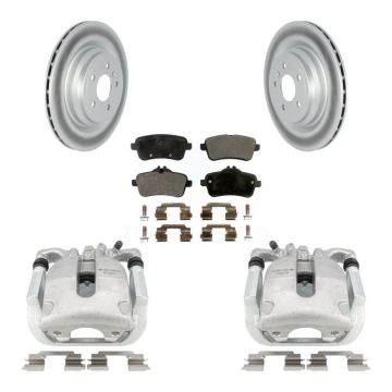 Rear Disc Brake Caliper Coated Rotors And Semi-Metallic Pads Kit For Mercedes-Benz ML350 KCG-100005P