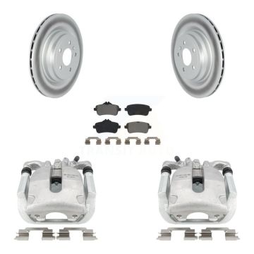 Rear Disc Brake Caliper Coated Rotors And Semi-Metallic Pads Kit For Mercedes-Benz ML350 KCG-100005S