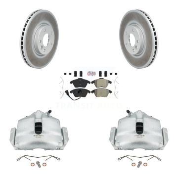 Front Disc Brake Caliper Coated Rotors And Semi-Metallic Pads Kit For Volkswagen CC KCG-100006N