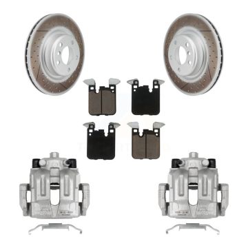Rear Disc Brake Caliper Coated Rotors And Ceramic Pads Kit For BMW 328i KCG-100007C