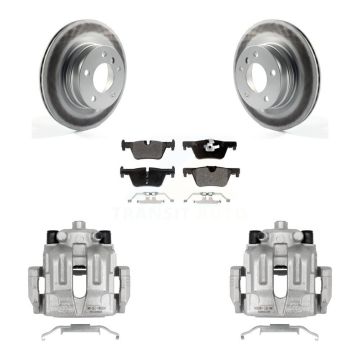 Rear Disc Brake Caliper Coated Rotors And Semi-Metallic Pads Kit For BMW 328i KCG-100009P