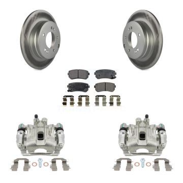 Rear Brake Caliper Coat Rotors & Ceramic Pad Kit For 2015-2016 Hyundai Sonata GAS engine KCG-100009T