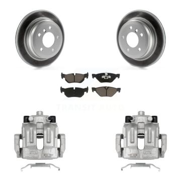 Rear Disc Brake Caliper Coat Rotors & Ceramic Pad Kit For BMW 328i xDrive X1 328xi 325xi KCG-100010C