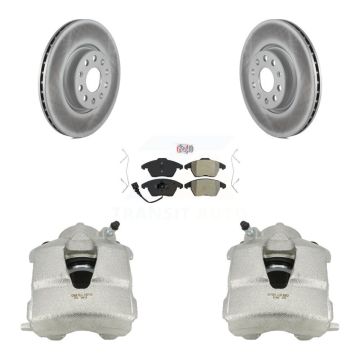 Front Disc Brake Caliper Coated Rotors And Semi-Metallic Pads Kit For Volkswagen Jetta KCG-100013N