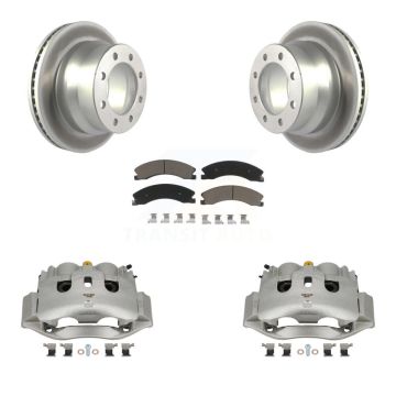 Rear Brake Caliper Coat Rotor Ceramic Pad Kit For GMC Savana 3500 Chevrolet Express 4500 KCG-100015C