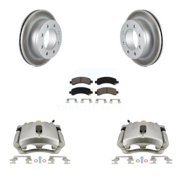 Rear Brake Caliper Coat Rotor Ceramic Pad Kit For GMC Chevrolet Savana 2500 Express 3500 KCG-100017C