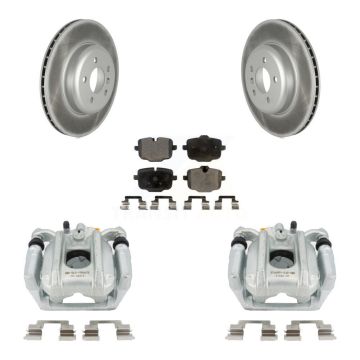 Rear Disc Brake Caliper Coated Rotors And Ceramic Pads Kit For 2011-2013 BMW 535i Sedan KCG-100017T