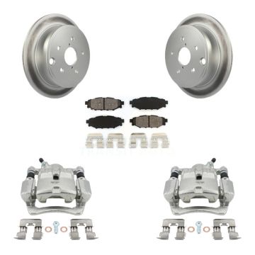Rear Disc Brake Caliper Coated Rotors And Semi-Metallic Pads Kit For Subaru WRX KCG-100018S