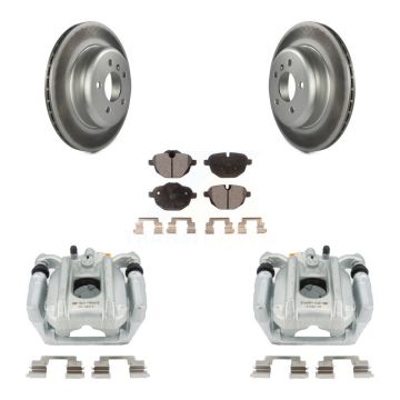 Rear Brake Caliper Coat Rotors & Ceramic Pad Kit For BMW 535i xDrive 528i ActiveHybrid 5 KCG-100018T