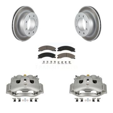 Rear Disc Brake Caliper Coated Rotors And Ceramic Pads Kit For Chevrolet Express 4500 KCG-100019C