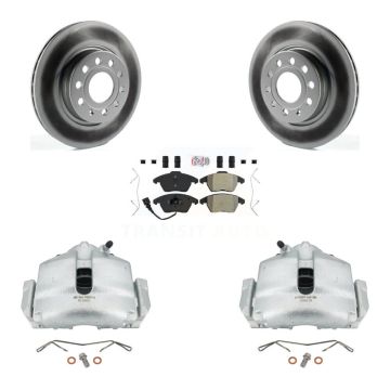 Front Brake Caliper Coat Rotors Semi-Metallic Pad Kit For Volkswagen GTI Audi A3 Quattro KCG-100019N