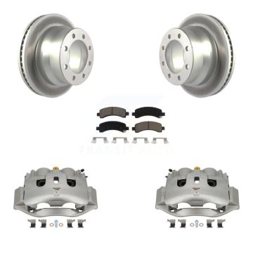 Rear Disc Brake Caliper Coated Rotors And Ceramic Pads Kit For Chevrolet Express 4500 KCG-100020C
