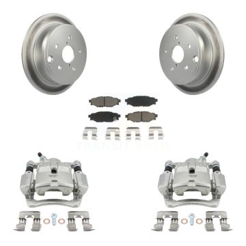 Rear Disc Brake Caliper Coated Rotors And Ceramic Pads Kit For Subaru WRX KCG-100021C