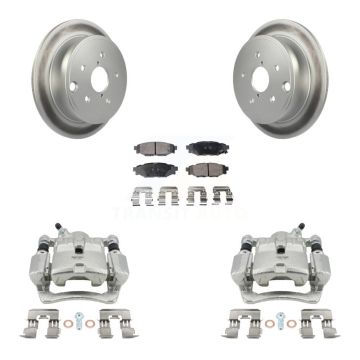Rear Disc Brake Caliper Coated Rotors And Semi-Metallic Pads Kit For Subaru WRX KCG-100021P
