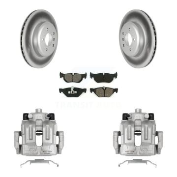 Rear Brake Caliper Coat Rotors Semi-Metallic Pad Kit For BMW 328i xDrive Coupe with 3.0L KCG-100022S