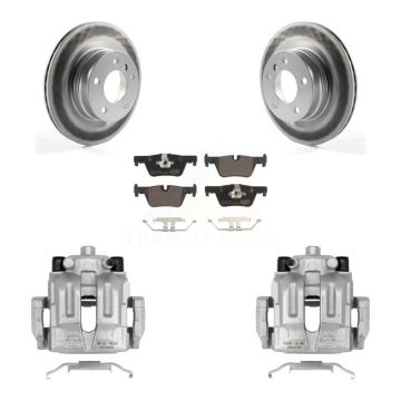 Rear Disc Brake Caliper Coated Rotors And Ceramic Pads Kit For BMW 328i KCG-100022T