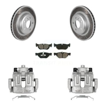Rear Brake Caliper Coat Rotors Semi-Metallic Pad Kit For BMW 328i xDrive Coupe with 3.0L KCG-100023S