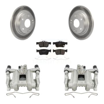 Rear Disc Brake Caliper Coated Rotors And Semi-Metallic Pads Kit For Honda Civic Insight KCG-100025P