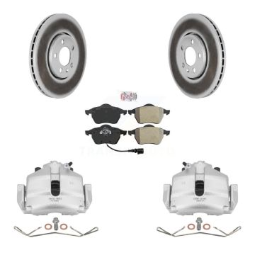 Front Brake Caliper Coat Rotor Semi-Metallic Pad Kit For 2006 Volkswagen Jetta 2.5L/1.9L KCG-100026N