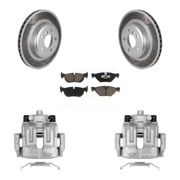 Rear Brake Caliper Coat Rotor & Ceramic Pad Kit For 2013 BMW 328i xDrive Coupe with 3.0L KCG-100027C