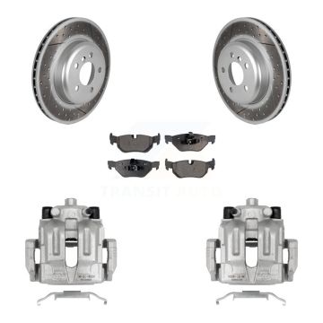 Rear Brake Caliper Coat Rotors Semi-Metallic Pad Kit For BMW 328i xDrive Coupe with 3.0L KCG-100027P
