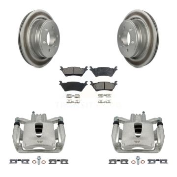 Rear Disc Brake Caliper Coated Rotors And Ceramic Pads Kit For Ford F-150 KCG-100027T