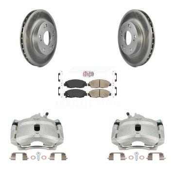 Front Disc Brake Caliper Coated Rotors And Ceramic Pads Kit For Honda Civic KCG-100028N