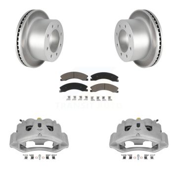 Rear Brake Caliper Coat Rotor Ceramic Pad Kit For GMC Sierra 3500 HD Chevrolet Silverado KCG-100029C