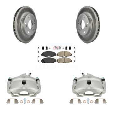 Front Disc Brake Caliper Coated Rotors And Ceramic Pads Kit For Honda Civic KCG-100029N