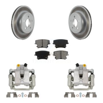 Rear Brake Caliper Coat Rotors & Semi-Metallic Pad Kit For Chrysler 300 Dodge Challenger KCG-100029S