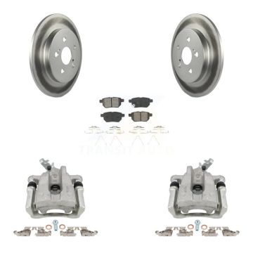Rear Brake Caliper Coat Rotors & Semi-Metallic Pad Kit For Toyota Corolla Matrix Pontiac KCG-100031S