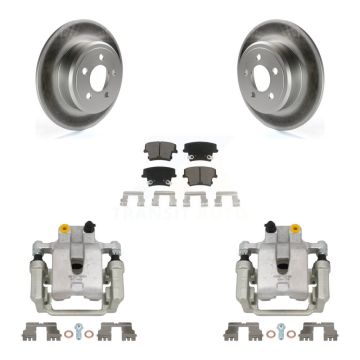 Rear Brake Caliper Coat Rotors Ceramic Pad Kit For Dodge Chrysler 300 Charger Challenger KCG-100032C
