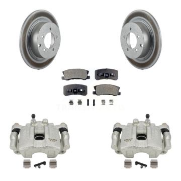 Rear Brake Caliper Coat Rotor Ceramic Pad Kit For Jeep Mitsubishi Patriot Lancer Compass KCG-100032T