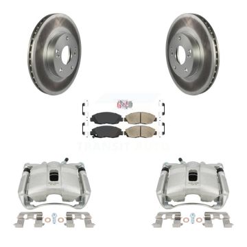 Front Disc Brake Caliper Coat Rotors & Ceramic Pad Kit For 2011 Honda Civic GX with 1.8L KCG-100033N